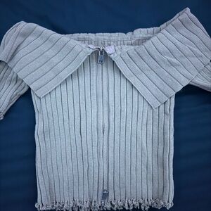 Off-Shoulder Olive green Sweater